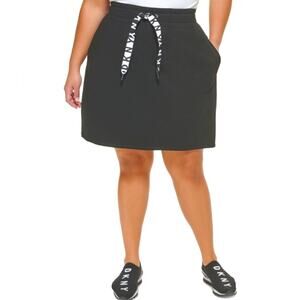 Dkny Sports Womens Plus Size Drawstring Logo Skirt Size 1X Black NWT